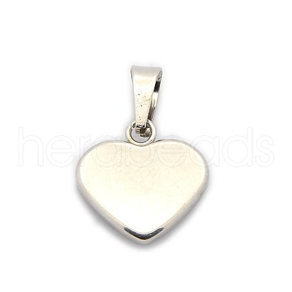 Tarnish Resistant Trendy 304 Stainless Steel Blank Heart Pendants STAS-N012-38P-1