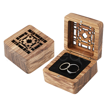 Hollow Wood Medal Storage Magnetic Boxes CON-WH0088-93C-01-1