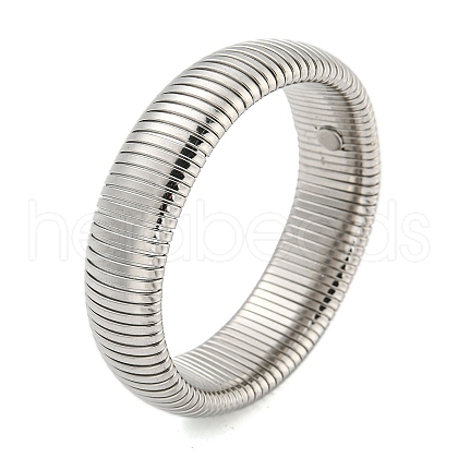 Non-Tarnish 304 Stainless Steel Spring Bangles for Women Men BJEW-U003-02G-P-1
