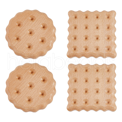 SUPERFINDINGS 4Pcs 2 Style Wooden Cup Mats AJEW-FH0003-35-1