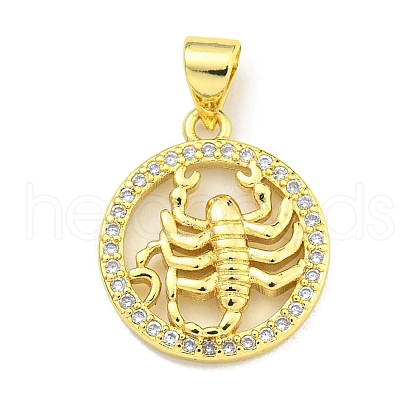 Brass Micro Pave Cubic Zirconia Pendants KK-K354-03G-05-1