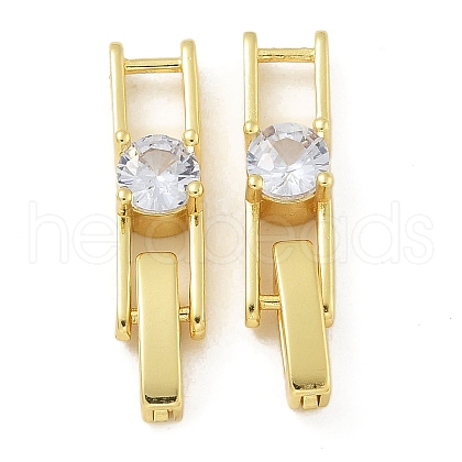 Rack Plating Brass Micro Pave Cubic Zirconia Watch Band Clasps KK-A234-016G-02-1