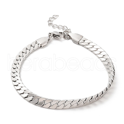 Non-Tarnish 304 Stainless Steel Curb Chain Bracelet BJEW-K226-01B-P-1