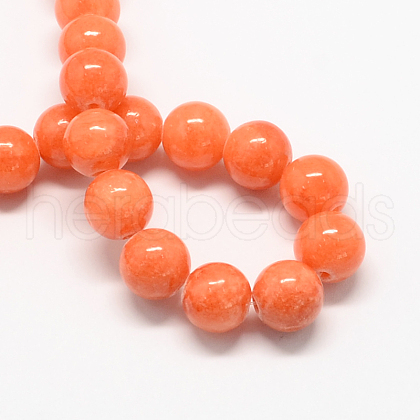Natural Dyed Yellow Jade Gemstone Bead Strands X-G-R271-8mm-Y31-1