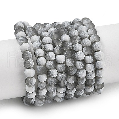 Frosted Crackle Glass Beads Strands GLAA-U001-4mm-M06-1