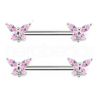 Brass Cubic Zirconia Dragonfly Nipple Rings WG71E21-02-1