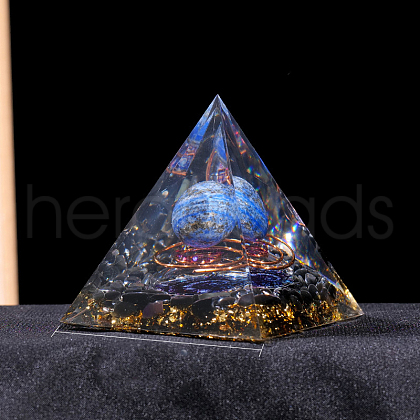 Resin Orgonite Pyramid Display Decorations G-PW0004-55G-1