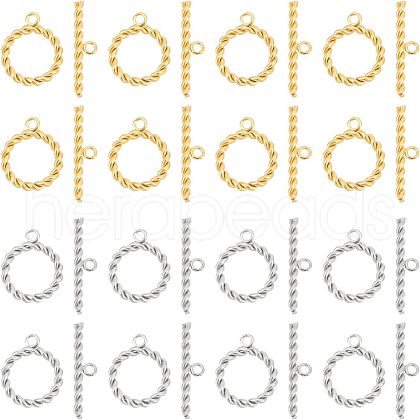 Unicraftale 16 Sets 2 Colors 304 Stainless Steel Toggle Clasps STAS-UN0036-68-1