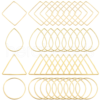 SOFPLATE 120Pcs 4 Styles Brass Linking KK-SP0002-15B-1