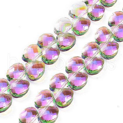 Electroplate Triangle Glass Beads Strands EGLA-A036-11A-FR01-1
