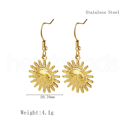 Stylish Stainless Steel Sun Dangle Earrings for Women NI1650-4-1