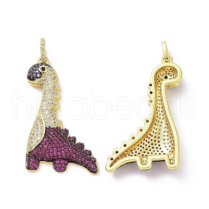 Brass Micro Pave Cubic Zirconia Pendants ZIRC-I063-45G-01-1