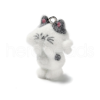 3D Opaque Resin Flocking Pendants RESI-G109-02-1