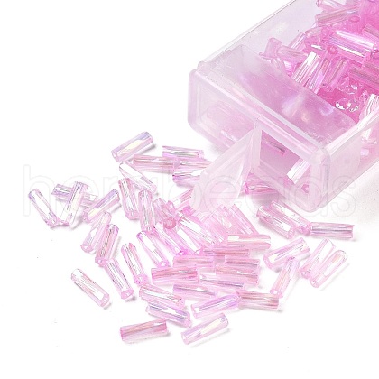10G Ceylon Glass Twist Bugle Beads SEED-L012-01D-1