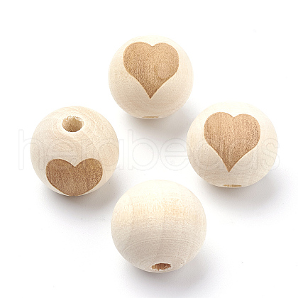 Unfinished Wood Beads WOOD-S036-07-1