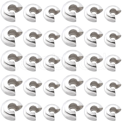 SOFPLATE 600Pcs 3 Styles Brass Crimp Beads Covers KK-SP0001-91A-1