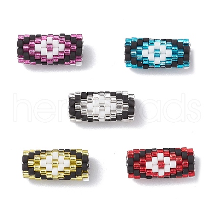 Handmade Glass Seed Beaded European Beads PALLOY-MZ00694-1
