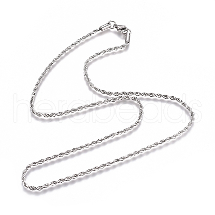 Non-Tarnish Unisex 304 Stainless Steel Rope Chain Necklaces X-STAS-D0002-33P-1
