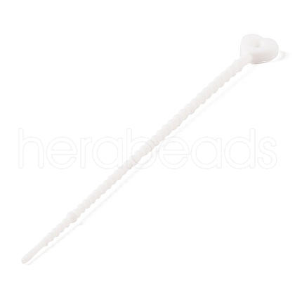 Heart Shape Silicone Cable Zip Ties AJEW-C034-02G-1