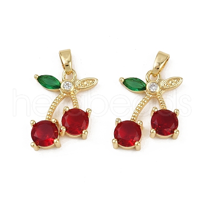 Brass Micro Pave Cubic Zirconia Pendants KK-C093-27A-G-1