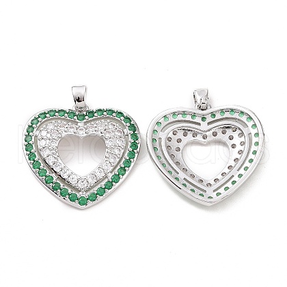 Brass Micro Pave Cubic Zirconia Pendants KK-B070-01P-1