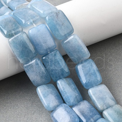 Natural Dyed Quartz Imitation Aquamarine Beads Strands G-S386-A10-1