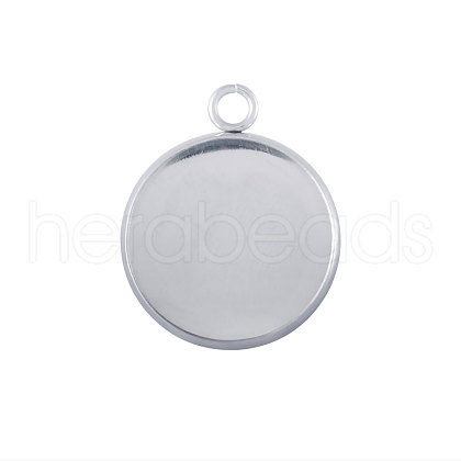 Non-Tarnish 304 Stainless Steel Pendant Cabochon Settings STAS-Q204-PJ172-20-01-1