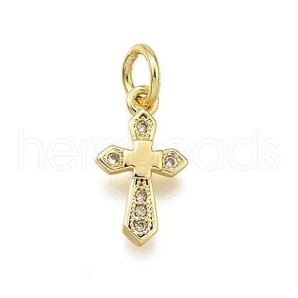 Brass Micro Pave Cubic Zirconia Pendants KK-Z100-41G-02-1