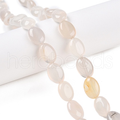 Natural White Agate Beads Strands G-M206-34-1