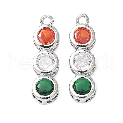 Brass Micro Pave Cubic Zirconia Pendants KK-D357-14P-1