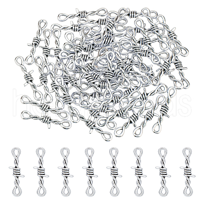 FIBLOOM 60Pcs Tibetan Style Alloy Connector Charms TIBE-FI0001-01-1