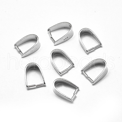 Anti-Tarnish Rhodium Plated 925 Sterling Silver Pendant Bails STER-L057-078S-1