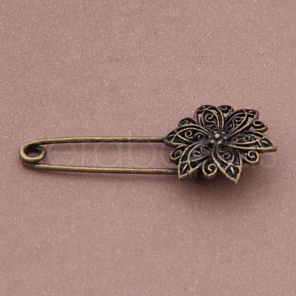 Tibetan Style Alloy Brooches JEWB-N0004-001F-1