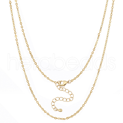 Beebeecraft 6Pcs Brass Cable Chain Necklaces Set for Men Women KK-BBC0009-65-1