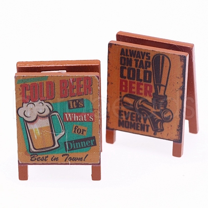 Dollhouse Miniature Wooden Sign with Vintage Chalkboard Decoration PW-WG72554-01-1