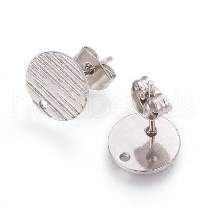 304 Stainless Steel Ear Stud Findings STAS-O119-17B-P-1