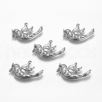 Tibetan Style Alloy Pendants X-TIBEP-GC128-AS-RS-1