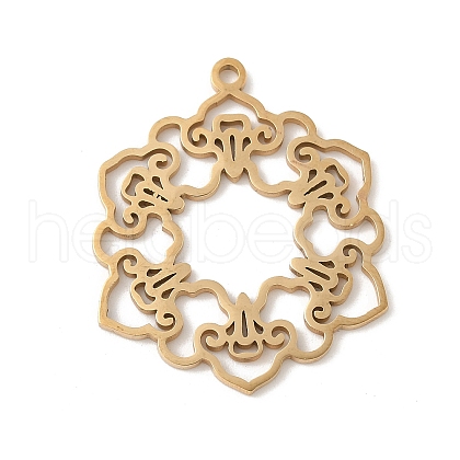 304 Stainless Steel Pendants STAS-V016-01G-1
