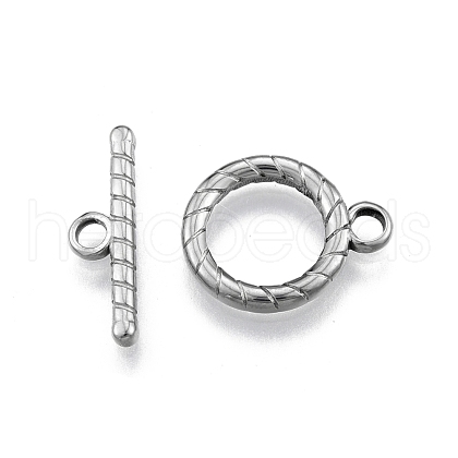 Non-Tarnish 201 Stainless Steel Toggle Clasps STAS-N099-36-1