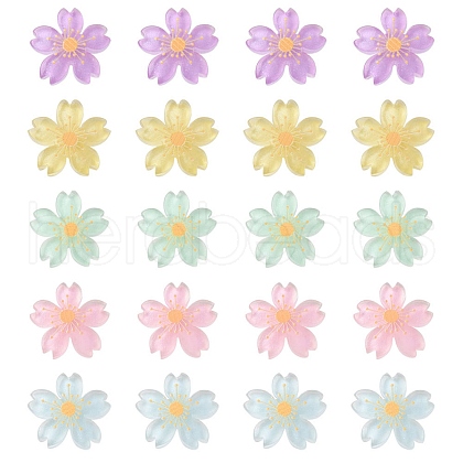 20Pcs 5 Colors Translucent Resin Cabochons OHAR-YW0001-01-1