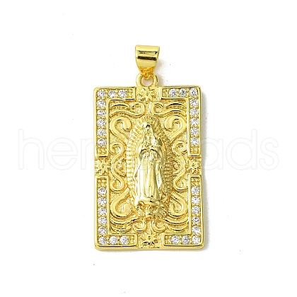 Real 18K Gold Plated Brass Micro Pave Clear Cubic Zirconia Pendants KK-H472-36D-G-1