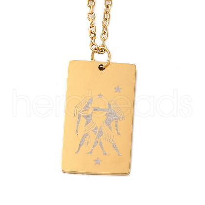 Golden 202 Stainless Steel Constellation Pendants Necklaces NJEW-K380-02G-11-1