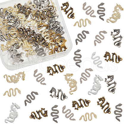 Olycraft 80Pcs 8 Style Alloy Cabochons MRMJ-OC0003-86-1