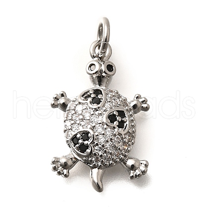Brass Micro Pave Cubic Zirconia Pendants KK-B128-05P-1