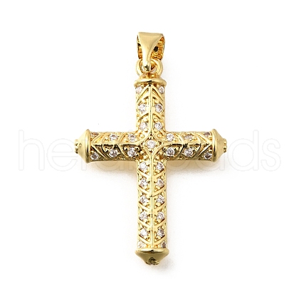 Brass Micro Pave Cubic Zirconia Pendants KK-Q066-39G-1
