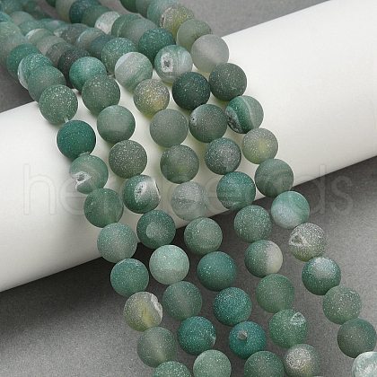 Natural Druzy Agate Beads Strands G-NH0024-A08-8mm-1