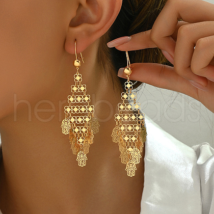 Unique Tassel Design Retro Hamsa Hand Hoop Earrings for Women ZS4782-1