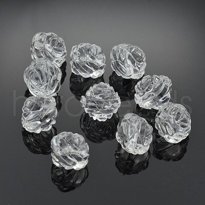 Transparent Clear Frosted Acrylic Beads PL713Y-1-1