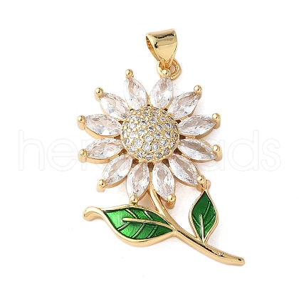 Brass Micro Pave Cubic Zirconia Pendants KK-A252-06B-G-1