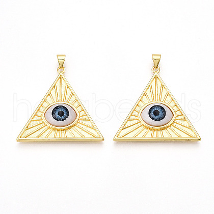 Brass Resin Pendants KK-T070-97-1